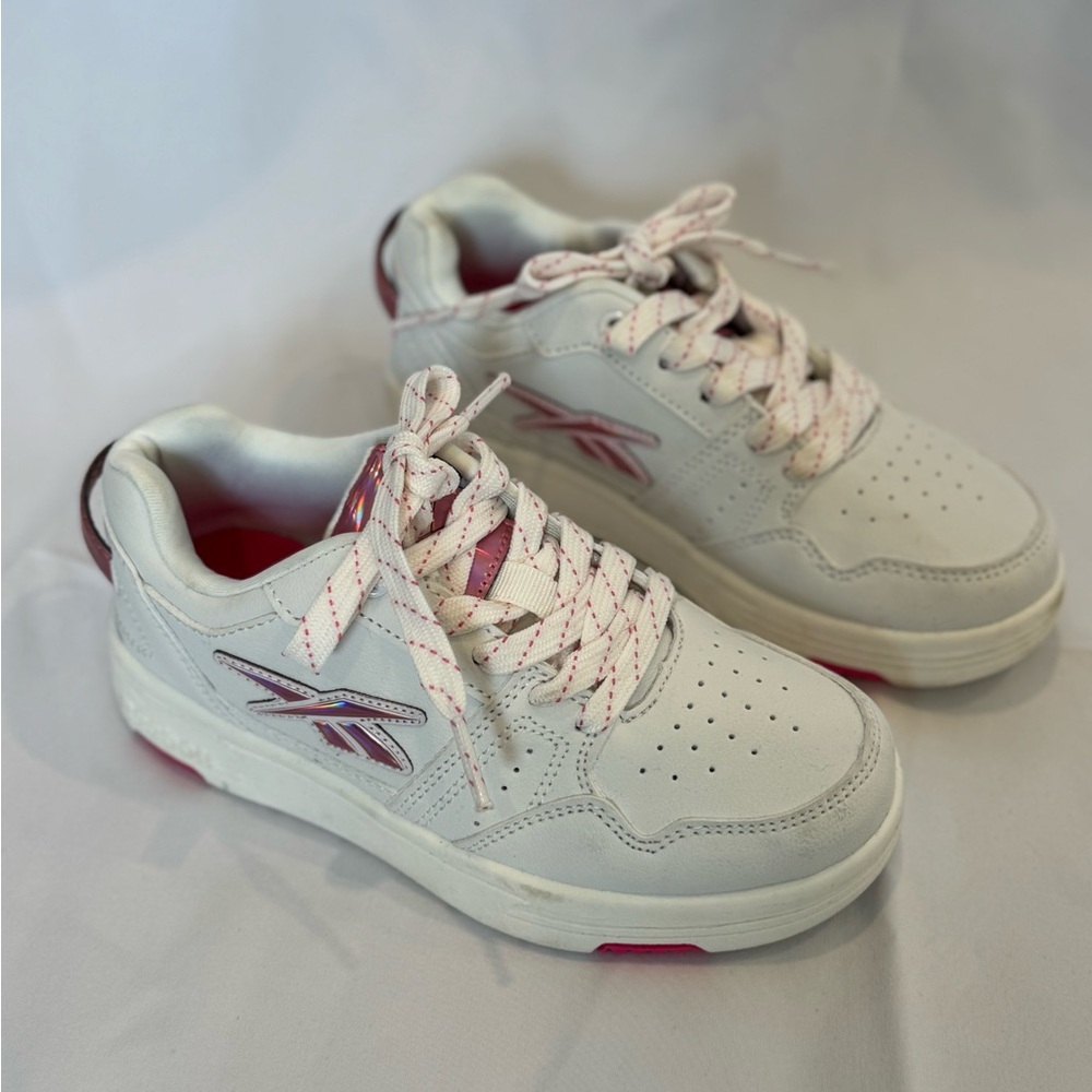 Reebok White and Pink Sneakers with Chunky Sole